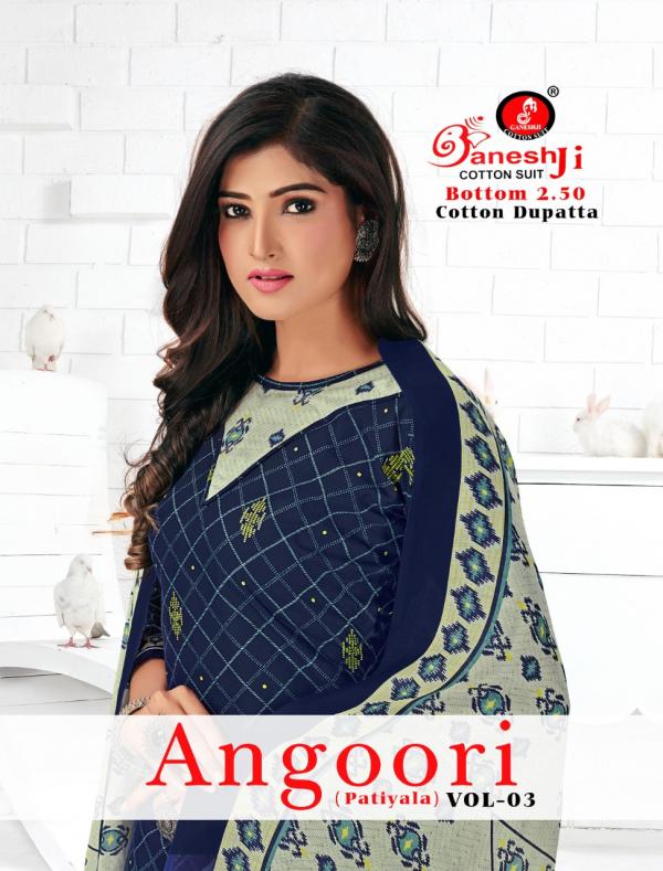 Ganeshji Angoori Patiyala Vol-3 Cotton Designer Patiyala Dress Material